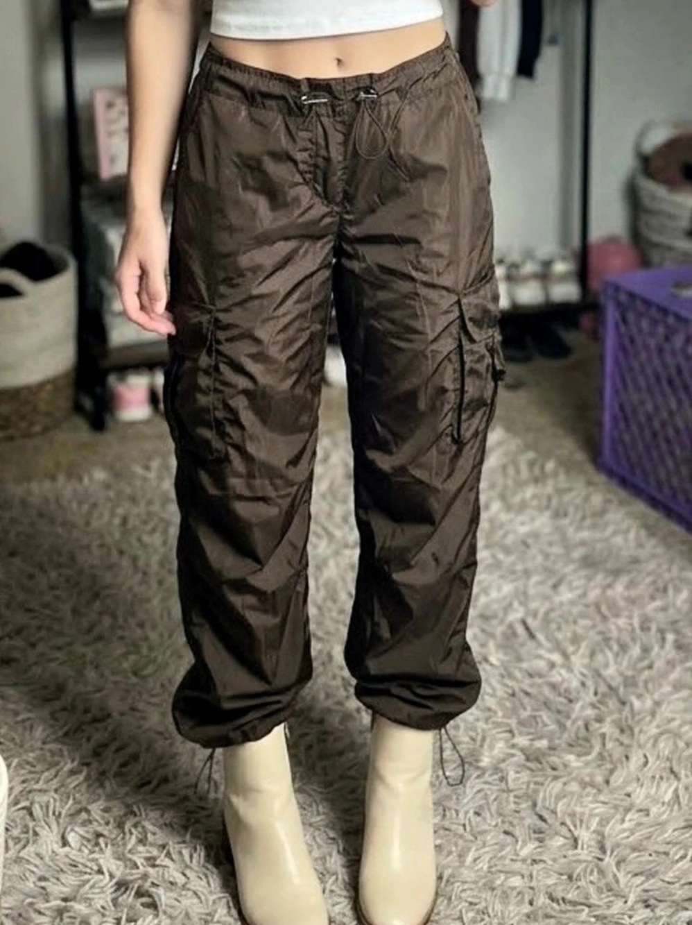 Brown Track Pants Like New